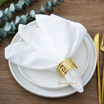 serviettes coton 40x40cm réutilisables beige clair texture classique anneau doré restaurant maison party