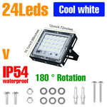 projecteur led extérieur moderne 220v noir 4vis 4rondelles 2clous 274mm139mm