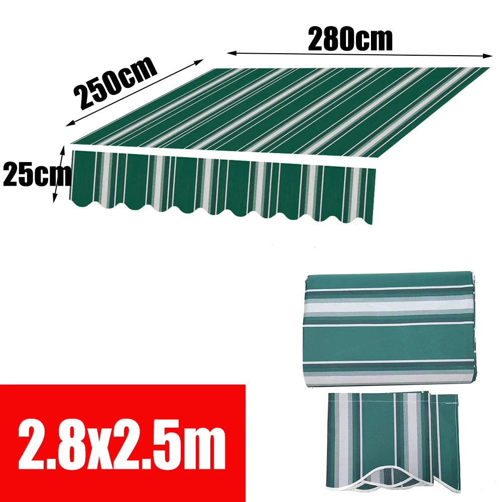 toile d'ombrage rayée moderne vert blanc imperméable clips inclusion poly enduit pu