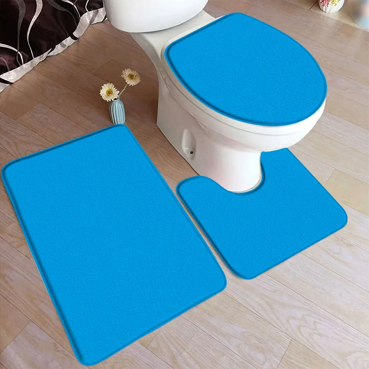 tapis bain moderne uni respectueux l'environnement noir rose clair bleu gris jaune rose foncé
