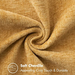 coussin chenille 50x50 cm moutarde motif uni moderne décoration maison øillet fixé