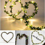 guirlande lumineuse feuilles vertes décoration extérieure noël mariage jardin led auto adhesive