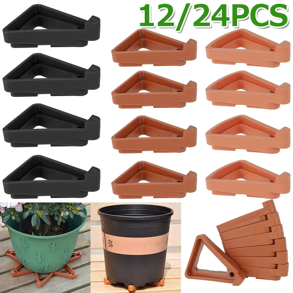 supports pot fleur noir orange clips modernes pots fleur fixations