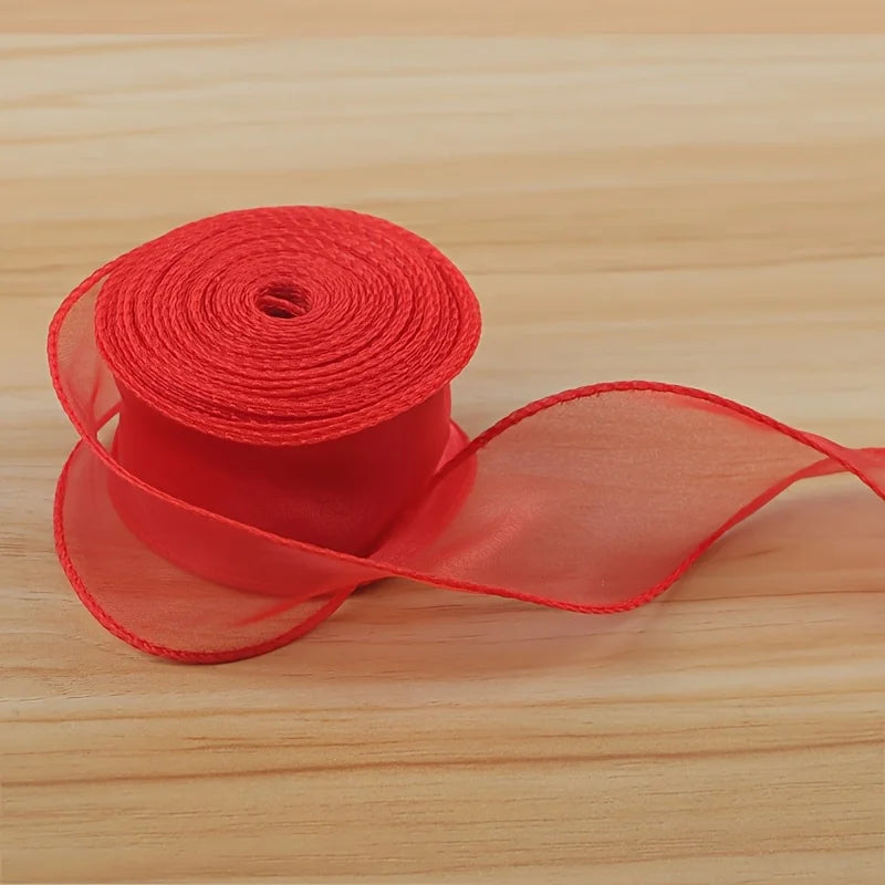 rubans polyester translucides moderne rouge rose beige vert bleu blanc 4cm enroulés decoration cadeaux