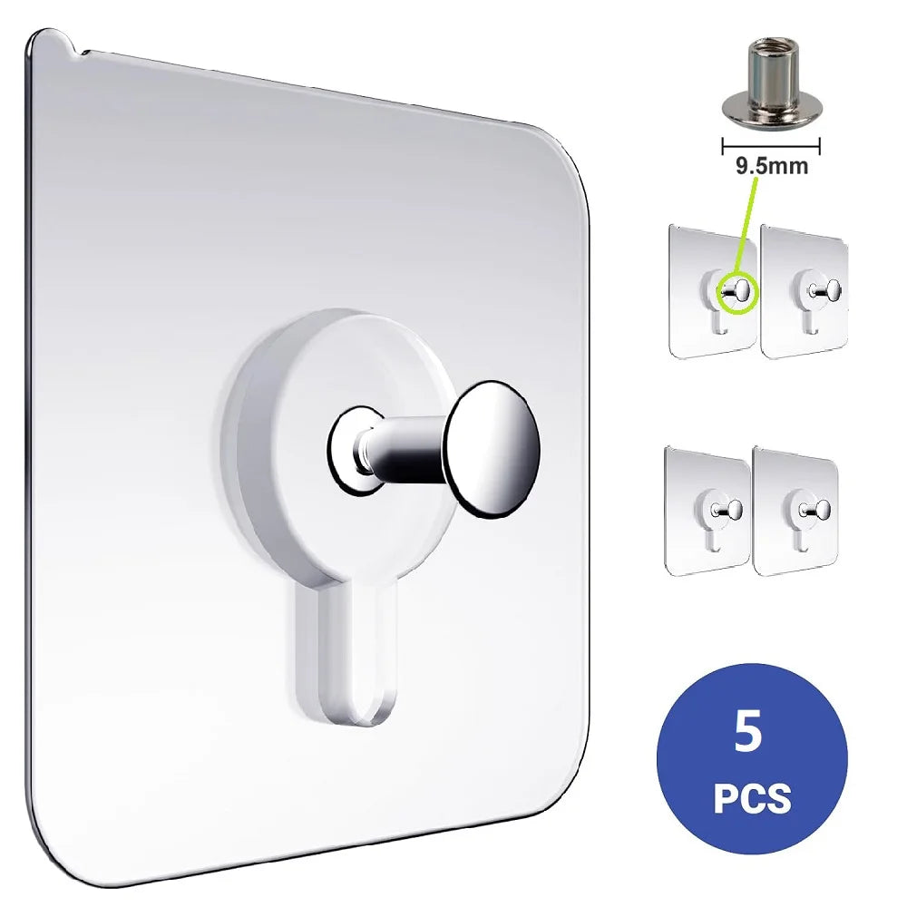 porte serviettes mural adhésif blanc moderne 5pcs 6cm 6cm plat lisse