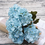 bouquet fleurs artificielles hortensia blanc rose bleu classique decoration maison anniversaire mariage