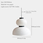 Suspension lumineuse moderne papier blanc rayures horizontales opaques 249 2000 lumens 90 260V