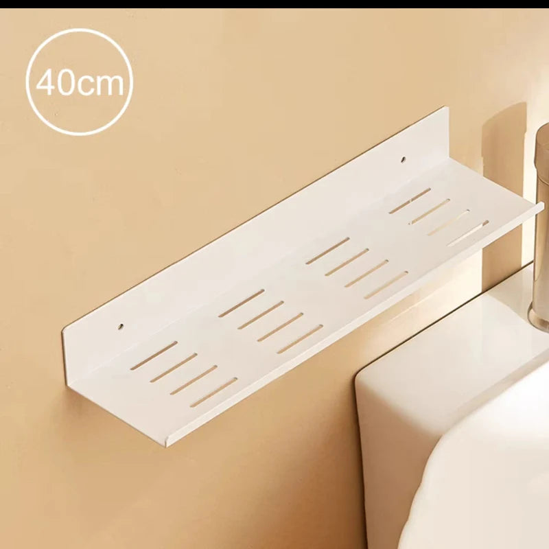 étagère murale noire adhésive aluminium moderne salle bain 20cm 30cm 40cm 50cm cosmétiques brosses