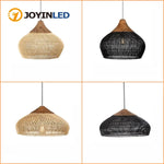 suspension lumineuse tissée naturelle moderne rustique salon chambre led 90 260v e27