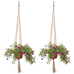 support plante suspendue macramé boho fibre végétale beige blanc noir artisanal