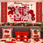 décoration mariage romantique dragon chinois fleurs cerisier papillons symboles traditionnels rouge rose blanc