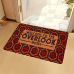 tapis d'entrée moderne tige porte imperméable antidérapant hexagones relief orange rouge bienvenueôtel
