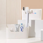 porte savon blanc adhésif mural moderne rangement lotion dentifrice gobelet magazine