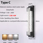 lampe murale led noire contemporaine acier inoxydable ondulée ip65 réglable triac 3000k 6000k