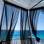 filet anti moustiques transparent blanc noir semi extensible patio jardin campement voyage bohème contemporain
