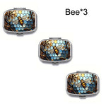 boîtes pilules compartiments bouton fermure artisanal motif abeille floral géométrique