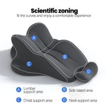 coussin ergonomique gris tissu 3d contour zones soutien lumbar cervical thoracique