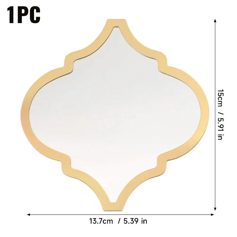 miroirs 3d adhésifs diamants géométriques moderne abstraits noir doré salon chambre