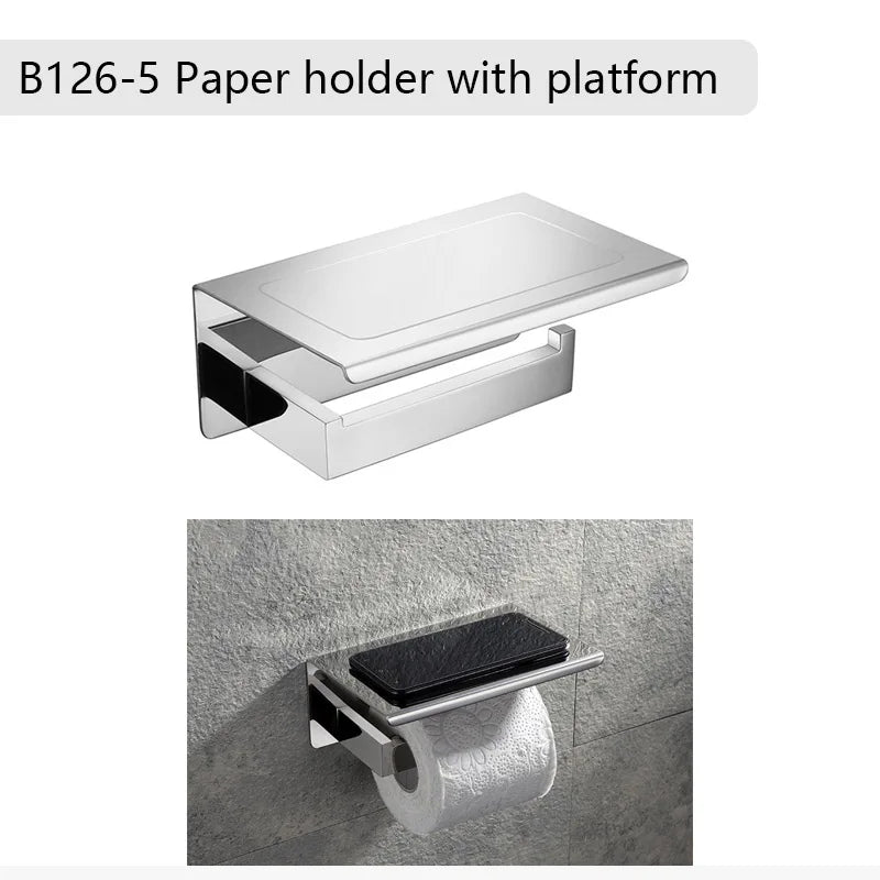 accessoires salle bain chrome modernes porte serviettes savon mural lisse fixations murales