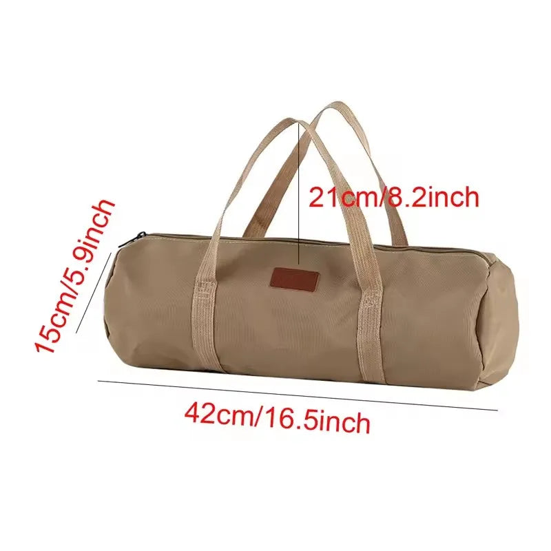 sac rangement tissu texturé outils gants utilitaire décontracté portable beige marron