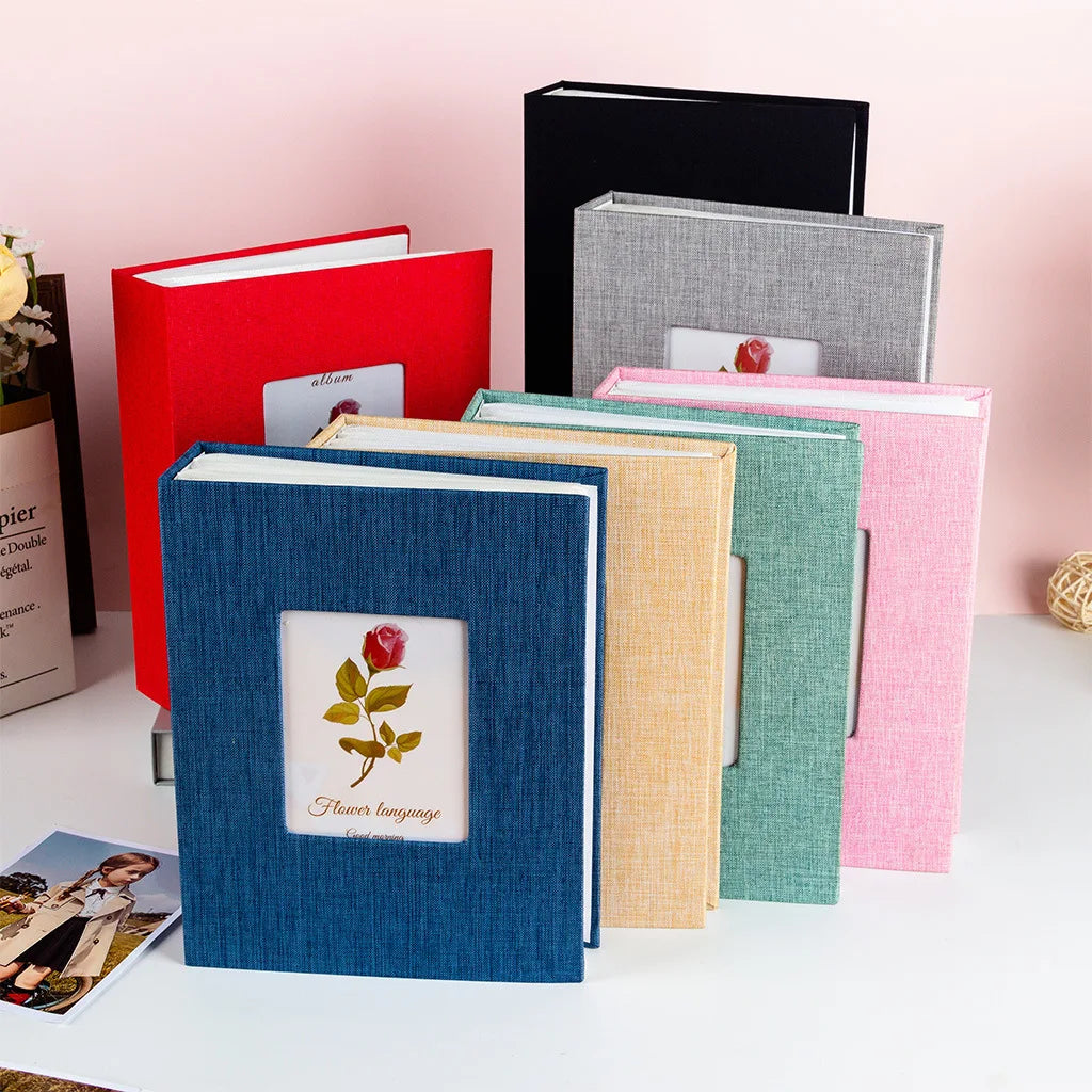 album photo tissu texturé noir gris rouge rose beige vert bleu decoratif floral 22cm