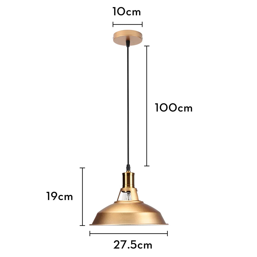 lampe suspendue industrielle or bronze abatjour noir éclairage salon chambre moderne vintage