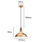 lampe suspendue industrielle or bronze abatjour noir éclairage salon chambre moderne vintage