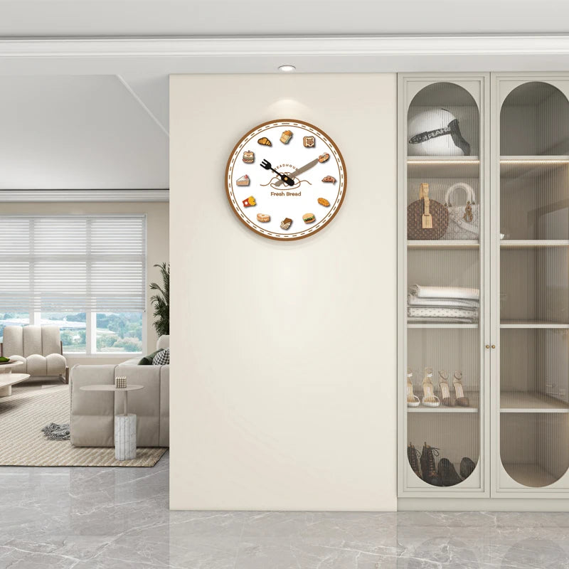 horloge murale moderne animaux mignons décoration salon beige aiguille acrylique unique