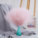 plumes artificielles blanches modernes décoration extérieure mariage fêtes prénuptiale bouquet table