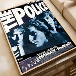 affiche vintage rock groupe police noir blanc bleu jaune salon chambre kawaii déco