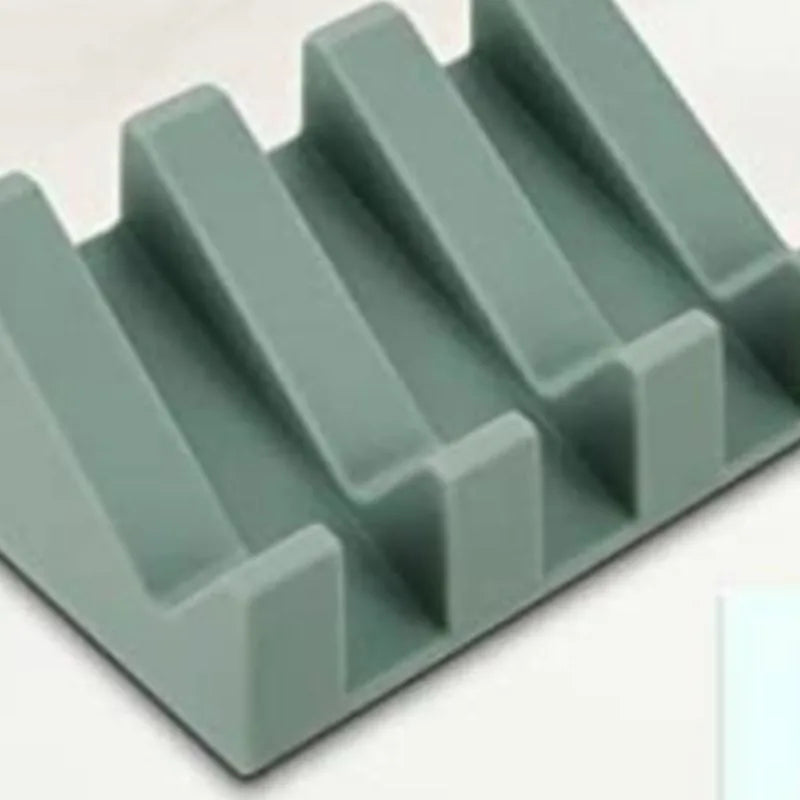 support savon vert moderne adhésif salle bain cuisine éponge savonnette rangement opacité vert gris