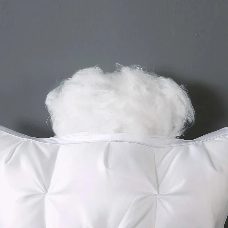 oreiller blanc plissé moderne 74x48cm zip fibre polyester literie chambre coucher qualité