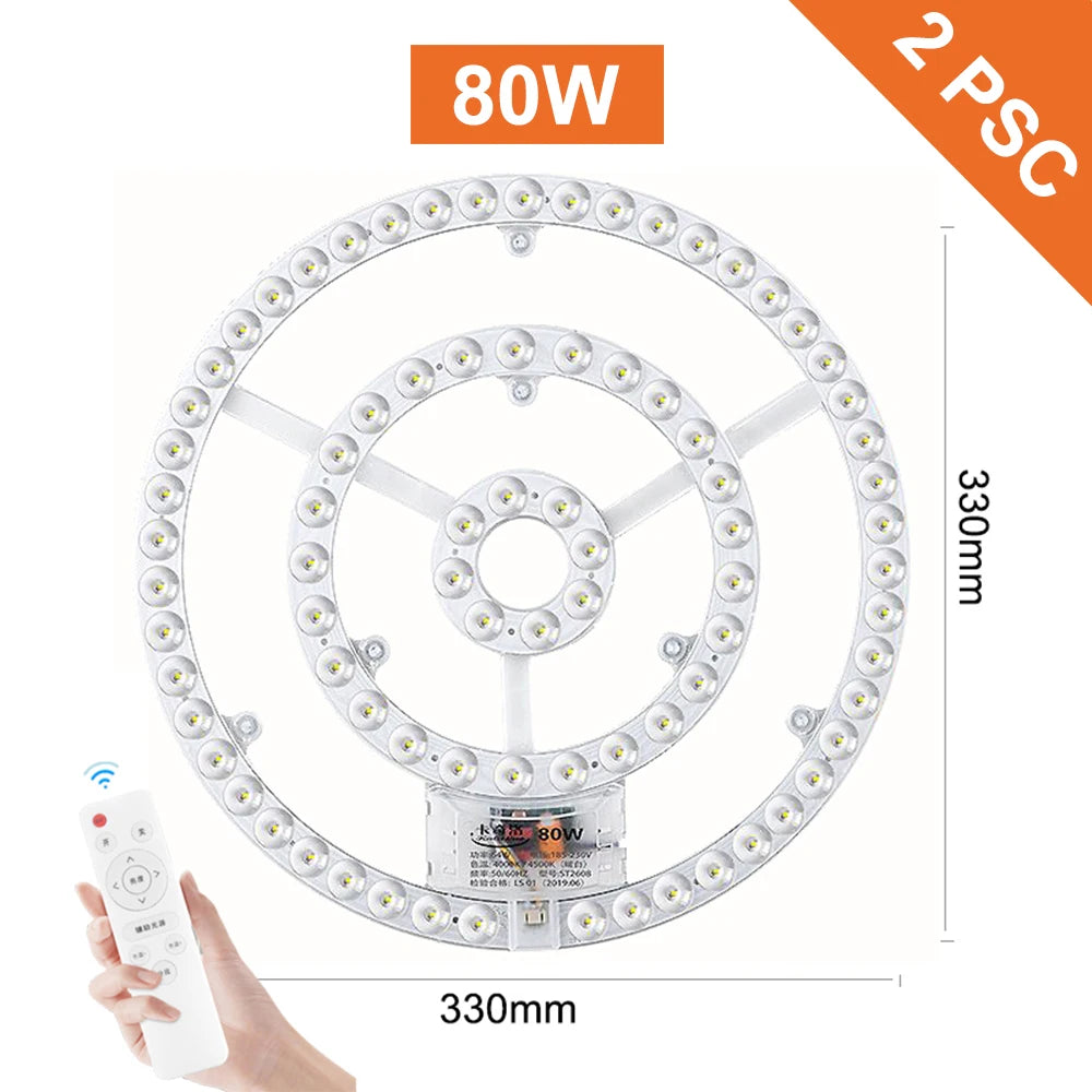 Panneau led blanc circulaire moderne aimant télécommande 60w 72w 80w 100w