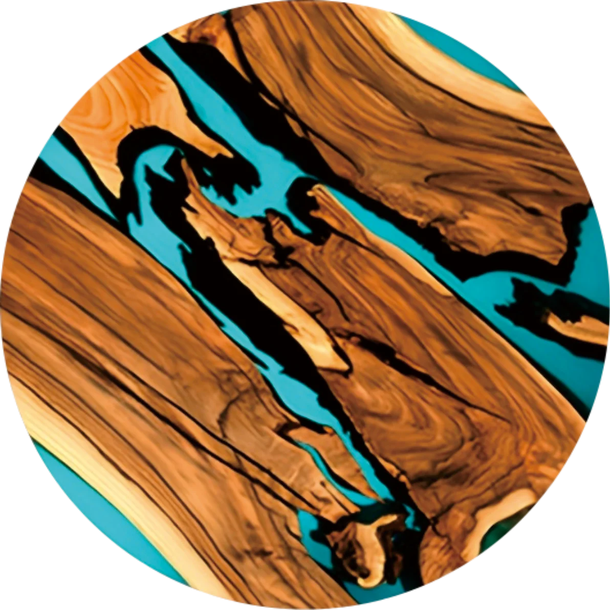 coasters bois naturel moderne 10cm marron bleu turquoise décoration table maison respectueux environnement