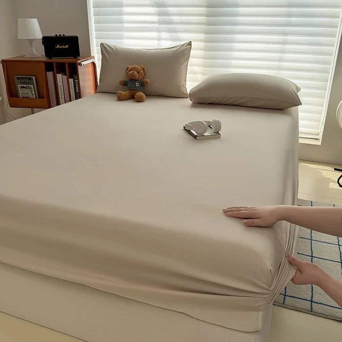 drap housse lit simple double king queen bleu marine uni polyester moderne housse matelas