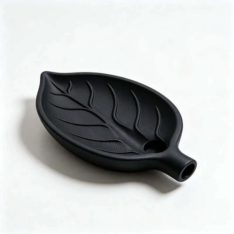 support savon feuille naturelle blanc noir drainage minimaliste salle bain