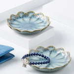 assiettes bijoux rose clair blanc bleu clair texture marbrée moderne élégant opacité