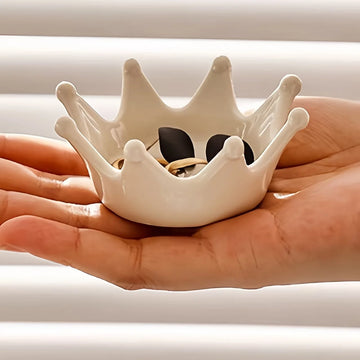 organisateur bijoux céramique blanc crème noir émaillé octogonal moderne royal