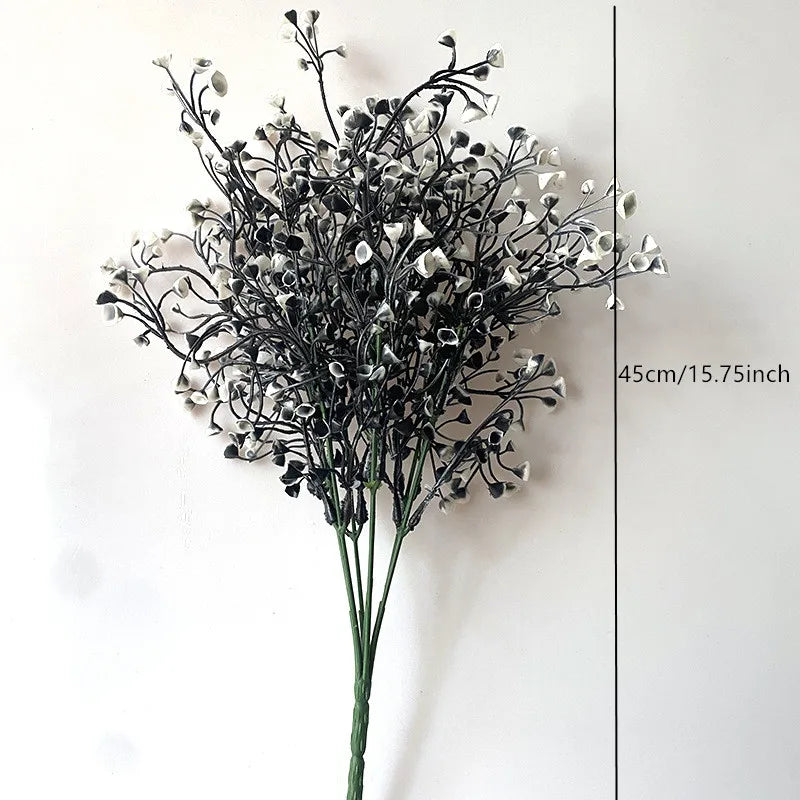 bouquet artificiel feuilles noires modernes décoration intérieure halloween minimalisteextérieurcoration événementiel