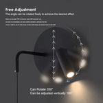 luminaires muraux led minimalistes noir gris chambre salon cuisine étude entrée tricolore