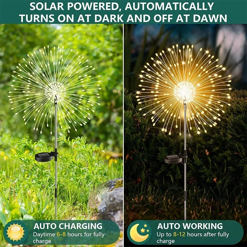 lumières solaires extérieures étoiles multicolores moderne auto allumage jardin fête