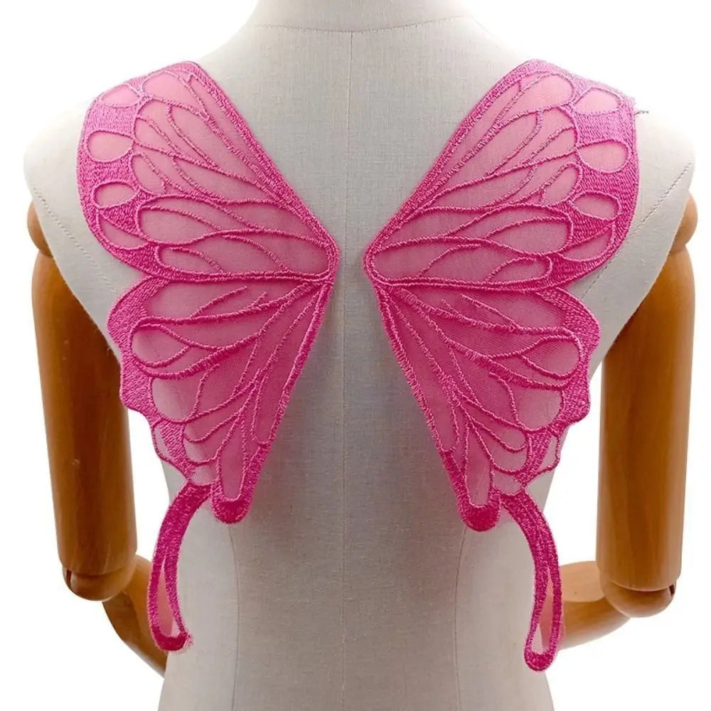 Ailes papillon violet noir bleu rose vert marron adhésif fantaisie déguisement polyester