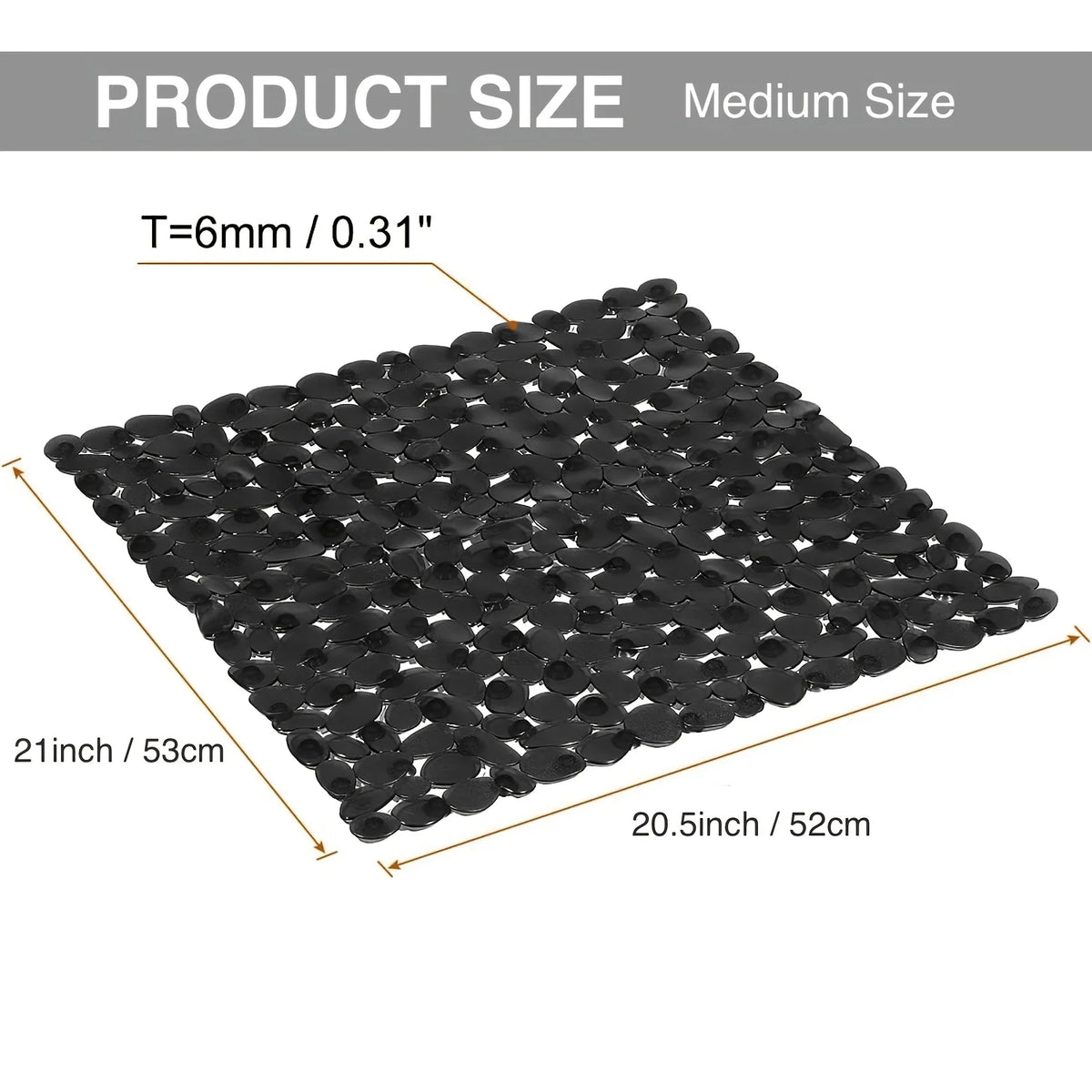 tapis salle bain douche galets antidérapant motifs ronds drainage ventouses moderne minimaliste