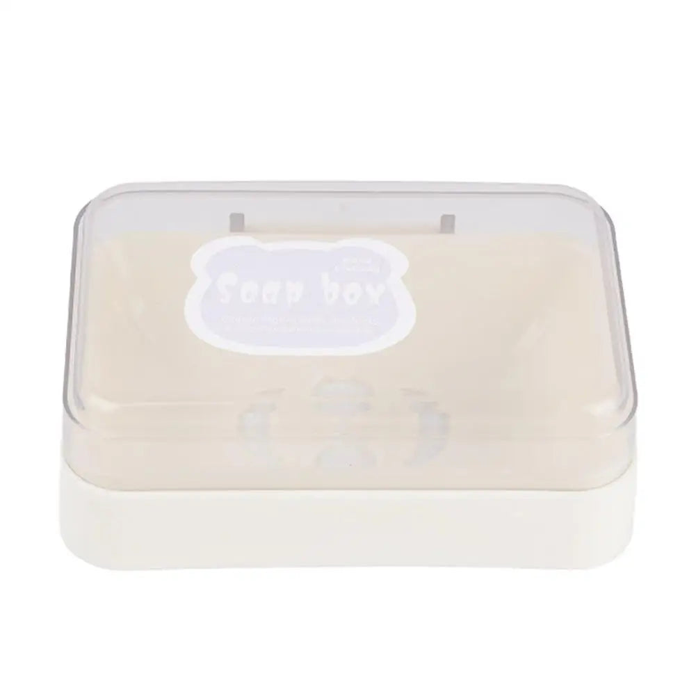 support savon transparent moderne couleurs vert beige rose jaune salle bain egouttoir couvercle rabattable