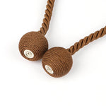 anneaux rideau corde torsadée boules texturées gris beige doré moderne élégant adhésif decor polyeste