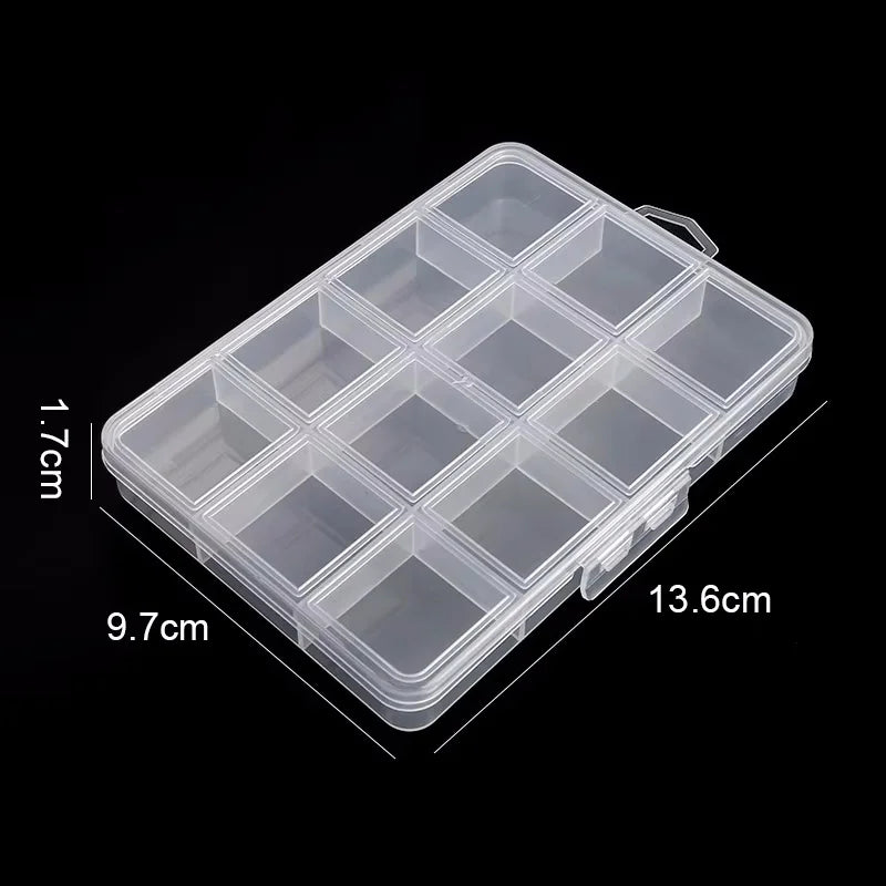 boîte rangement transparente moderne pratique poignée grille 13.2cm 22.3cm plastique organiser bijoux petits objets