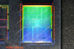 décoration transparente puce graphique circuits imprimés technologie industrielle acrylique bleue verte rouge métallique