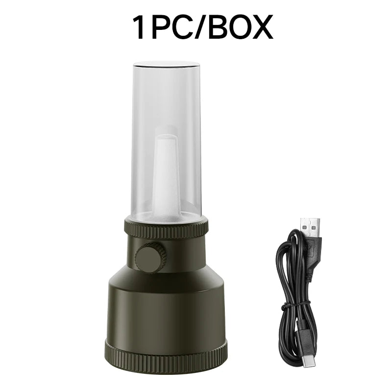lanterne camping rechargeable led noir vintage interrupteur rotatif annuel suspension portable decorationextérieur