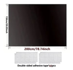 rideau fenêtre blackout polyester adhésif noir moderne uni portable amoviblehôtel maison