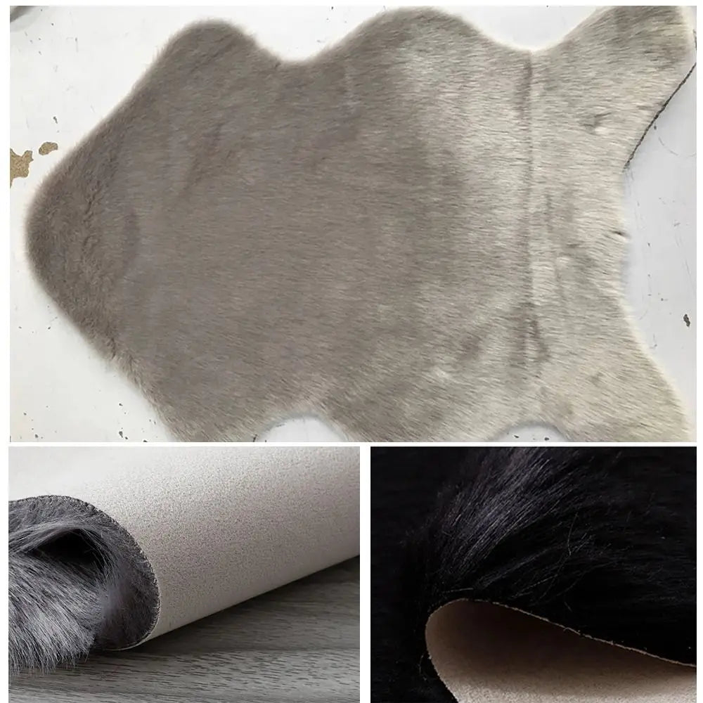 tapis fourrure noire marron doux moderne 60x40cm gris blanc polypropylène